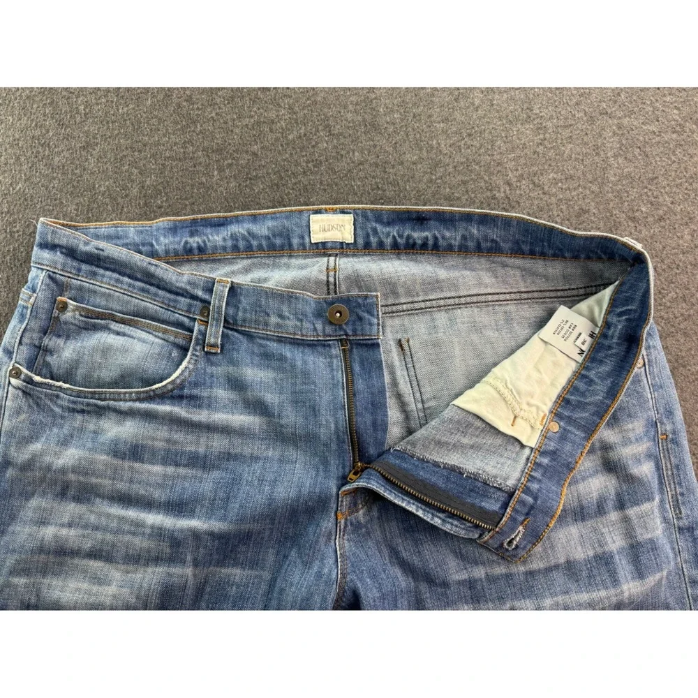Hudson Jeans Men Straight Leg‎ Light Wash Denim Tag 38W (40Wx30L) Cotton Blend